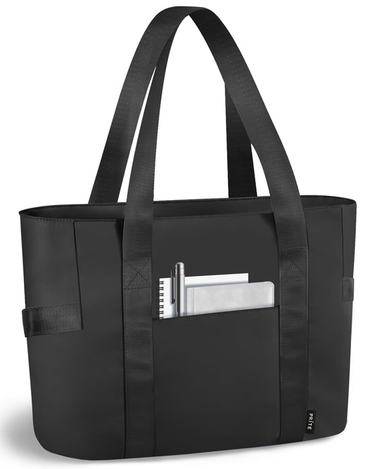 Prite Tote Bag for Women Weekender Bag with Laptop Compartment for Work Nurse School Travel Gym (Black)