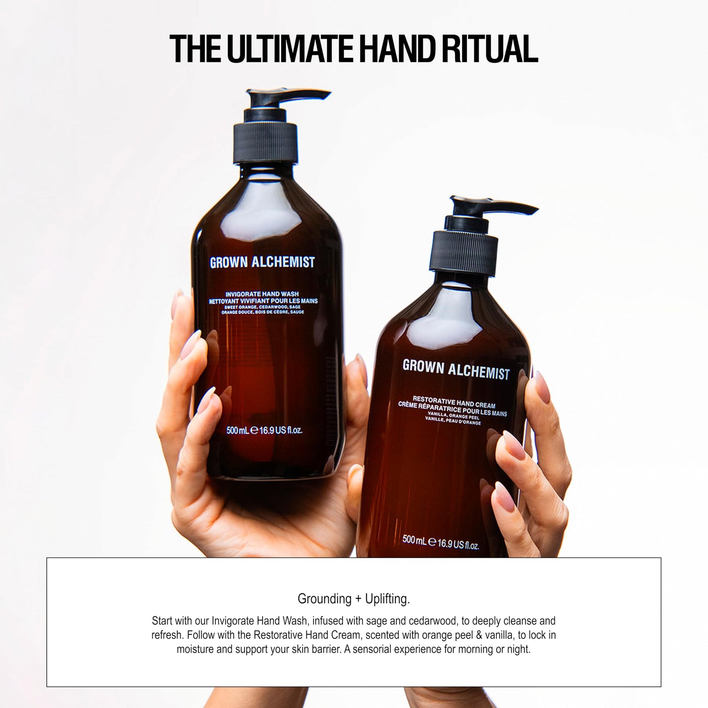 Grown Alchemist Invigorate Luxury Hand Wash - Orange, Cedarwood, Sage, Organic Hand Soap - Natural Vegan Bioactive Botanicals for Sensitive Skin, Moisturising, Hydrating - Liquid Gel Handwash 300 ml