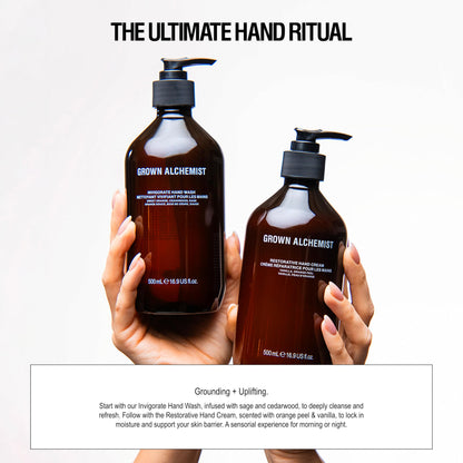 Grown Alchemist Invigorate Luxury Hand Wash - Orange, Cedarwood, Sage, Organic Hand Soap - Natural Vegan Bioactive Botanicals for Sensitive Skin, Moisturising, Hydrating - Liquid Gel Handwash 300 ml