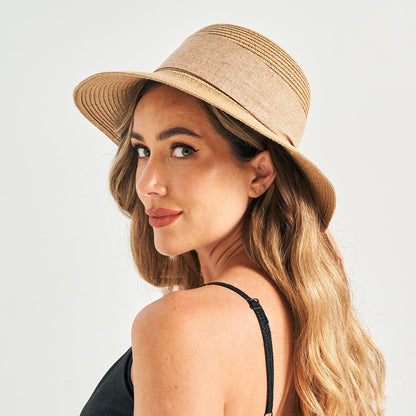 Gajaous Beach Sun Hats for Women UPF 50+, Wide Brim Straw Hat for Women with Bow Decoration, Lightweight Foldable Packable Summer Travel Straw Sun Hat