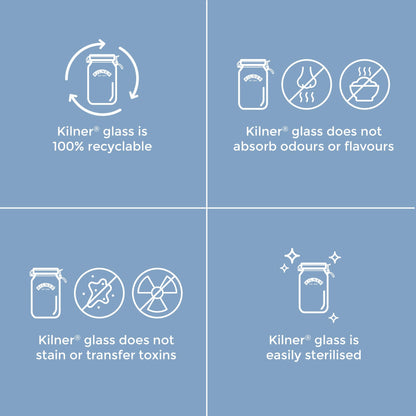 Kilner Clip Top Jar 1 Litre (1000 ml) Airtight Glass Storage Jar for Preserving Fruits Vegetables Coffee Tea Rice Flour Nuts Pasta