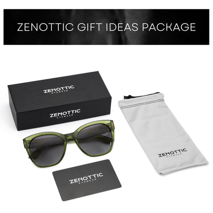 ZENOTTIC Cat Eye Polarised Sunglasses for Women - Oversized Sun Glasses UV400 Protection Retro Shades Designer Style