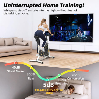 CHAOKE Exercise Bike Indoor Cycling, Stationary Bike 360LBS Capacity, Fully Adjustable Magnetic Resistance Silent Fitness Bike, Comfortable Seat, Tablet Holder for Home Gym Cardio Workout Training
