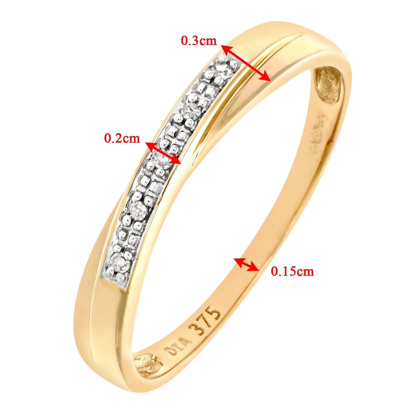 Naava Women's 9 ct Yellow Gold Diamond Wedding Band