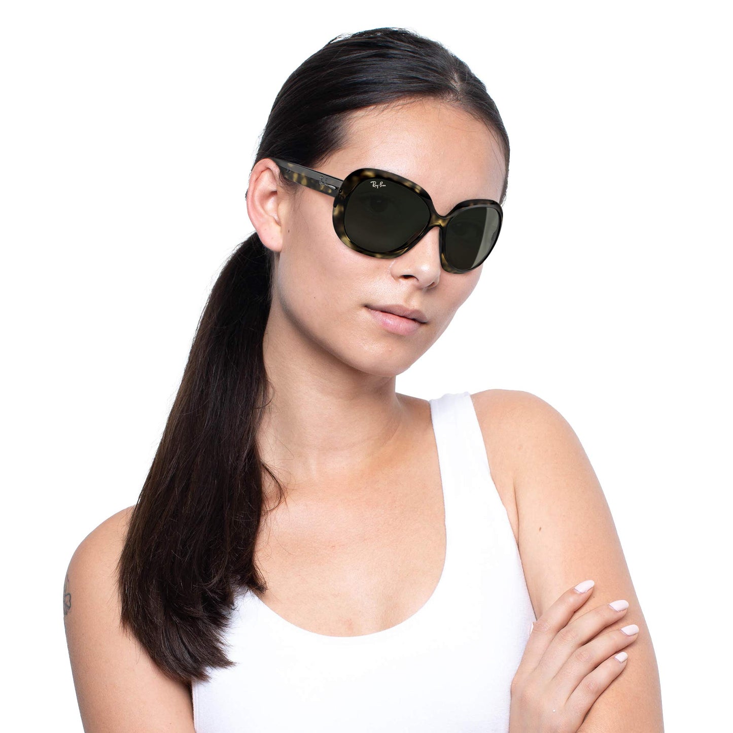 Ray-Ban Women's Rb 4098 Sunglasses, Light Havana Dark Green, 60 UK