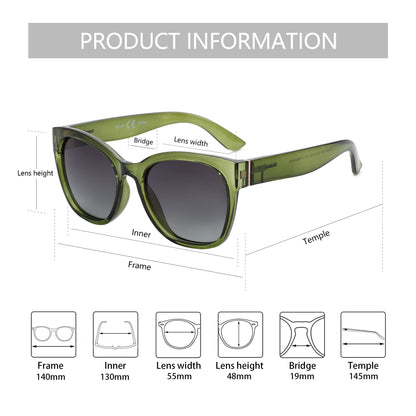 ZENOTTIC Cat Eye Polarised Sunglasses for Women - Oversized Sun Glasses UV400 Protection Retro Shades Designer Style