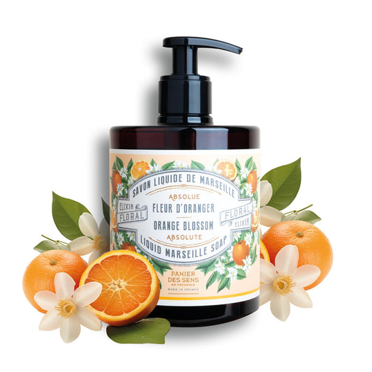 Panier des Sens - Liquid Hand Soap – Orange Blossom Soothing HandWash – With Olive - Savon de Marseille Made in France - Organic Hand Wash 96% Natural Ingredients - Vegan Soap 500ml