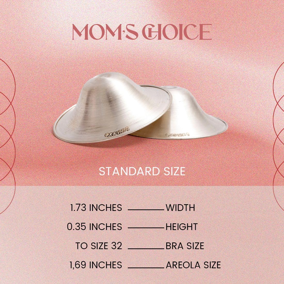BABYHIG The Orginal Silver Nursing Cups – Silver Nipple Shields for Breastfeeding - Nipple Guards Protector for Breastfeeding - Nipple Shields for Nursing Newborn – Nickel Free – 925 Silver