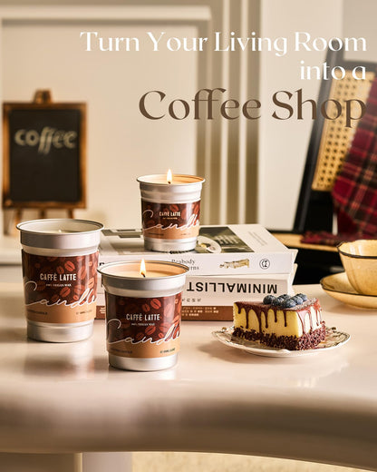 M&SENSE Coffee Candle 460g, Caffe Latte Scented Candles, 99 Hours Long Burning, Organic Soy Wax Candles for Cafe, Bedroom, Kitchen, Sleep Candle Gift for Men & Women