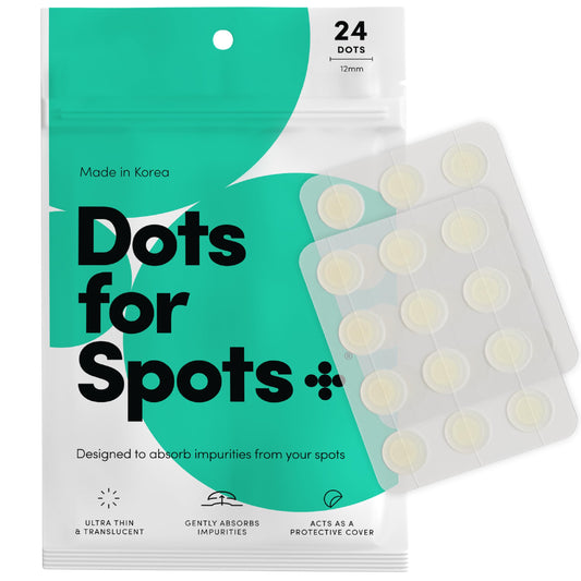 Dots for Spots Pimple Patches - Pack of 24 Translucent Hydrocolloid Spot Treatment Stickers for Face - Fast-Acting, Vegan & Cruelty Free - Korean Skin Care