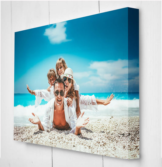 Personalised Canvas Prints Photo Pictures for Wall Gifts Custom Framed Family Birthday & Pet Prints Holiday Memory (20x25cm (8x10in))