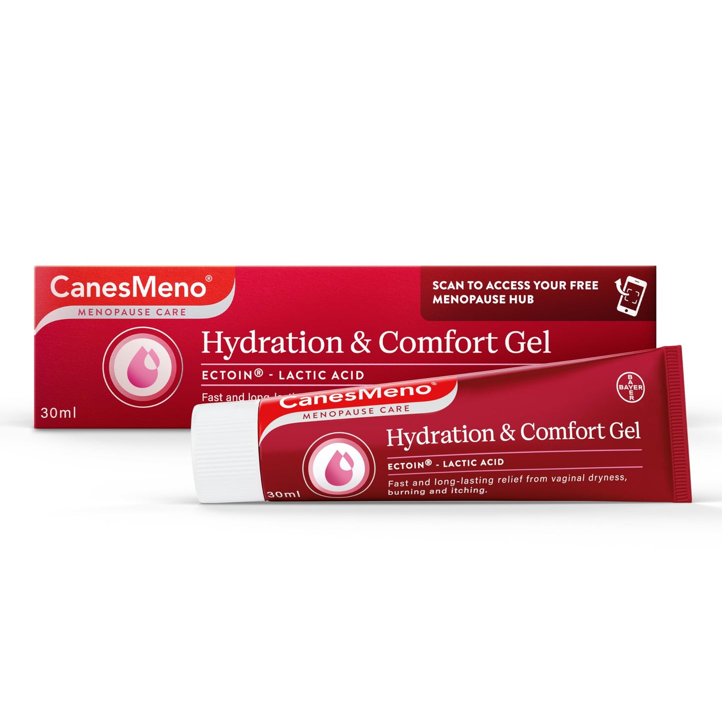 CanesMeno Menopause Care Hydration and Comfort Gel, 30 ml, containing Ectoin and Lactic Acid, Provides Fast, Long-Lasting Relief from Vaginal Dryness, Burning and itching