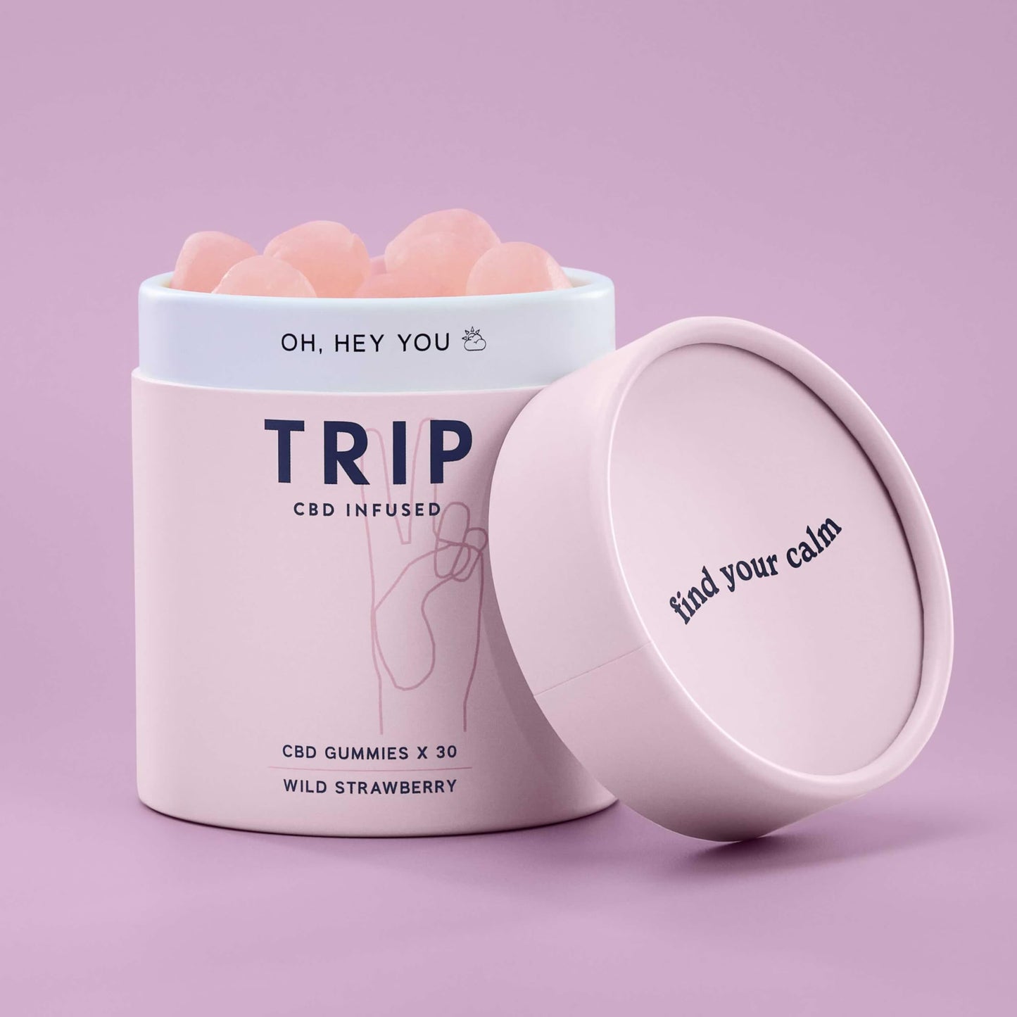 TRIP CBD Infused Gummies (30 Gummies). Delicious Natural Wild Strawberry Flavour. High Strength CBD Edibles. 300MG CBD – Vegan, THC-Free