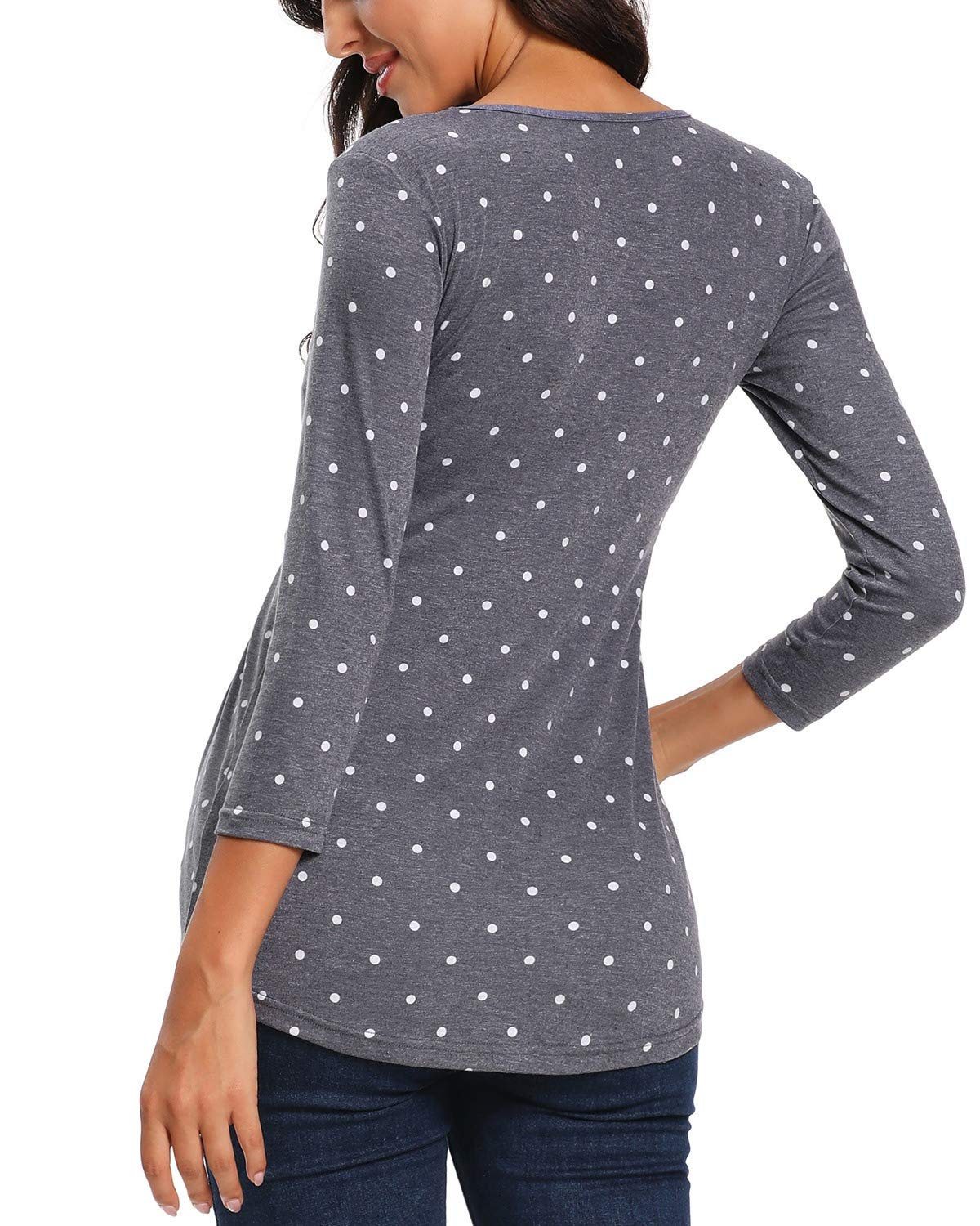 Love2Mi Maternity Tops 3/4 Sleeve Pregnancy T-Shirt Tunic Maternity Clothes for Women