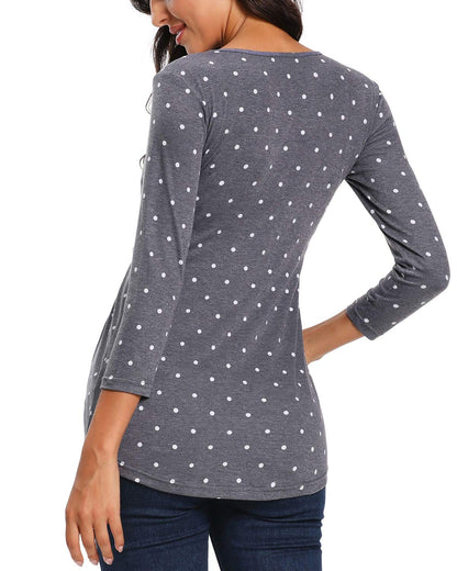 Love2Mi Maternity Tops 3/4 Sleeve Pregnancy T-Shirt Tunic Maternity Clothes for Women