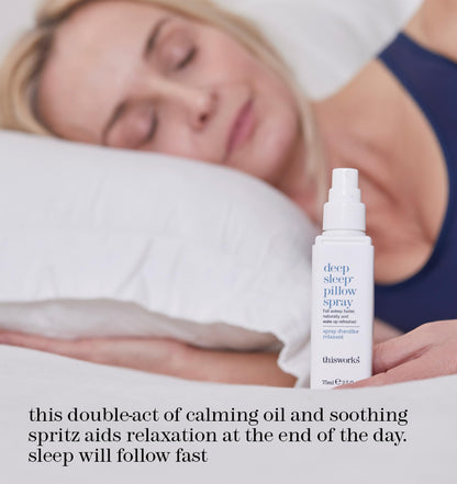 This Works Deep Sleep Pillow Talk Kit - Gift Set with Deep Sleep Pillow Spray 75 ml and Stress Check Roll On 5 ml - Self Care and Sleep Gifts for Women