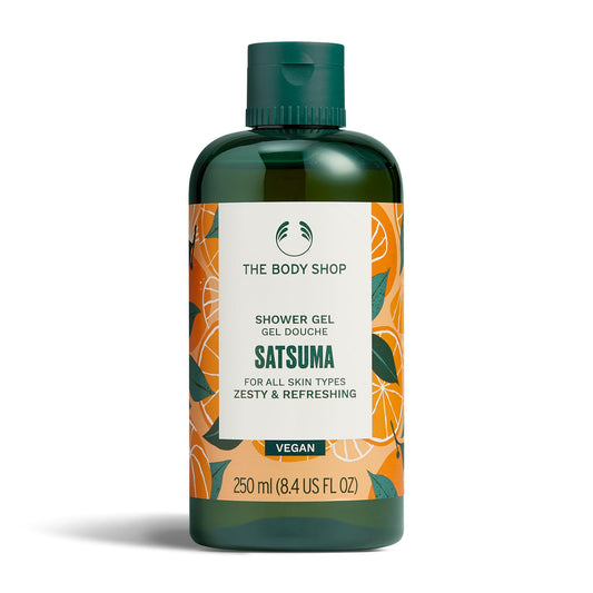 The Body Shop Satsuma Shower Gel (1x 250ml), Zesty Womens Shower Gel, Fruity Citrus Body Wash for All Skin Types, Shower Foam with 92% Natural Origin, Vegan Body Care