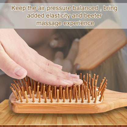 Hair Brush Bamboo Hairbrush For Long,Thick,Curly,Wavy,Dry or Damaged Hair, Paddle Hair Brush Reducing Hair Breakage and Frizzy, No More Tangle