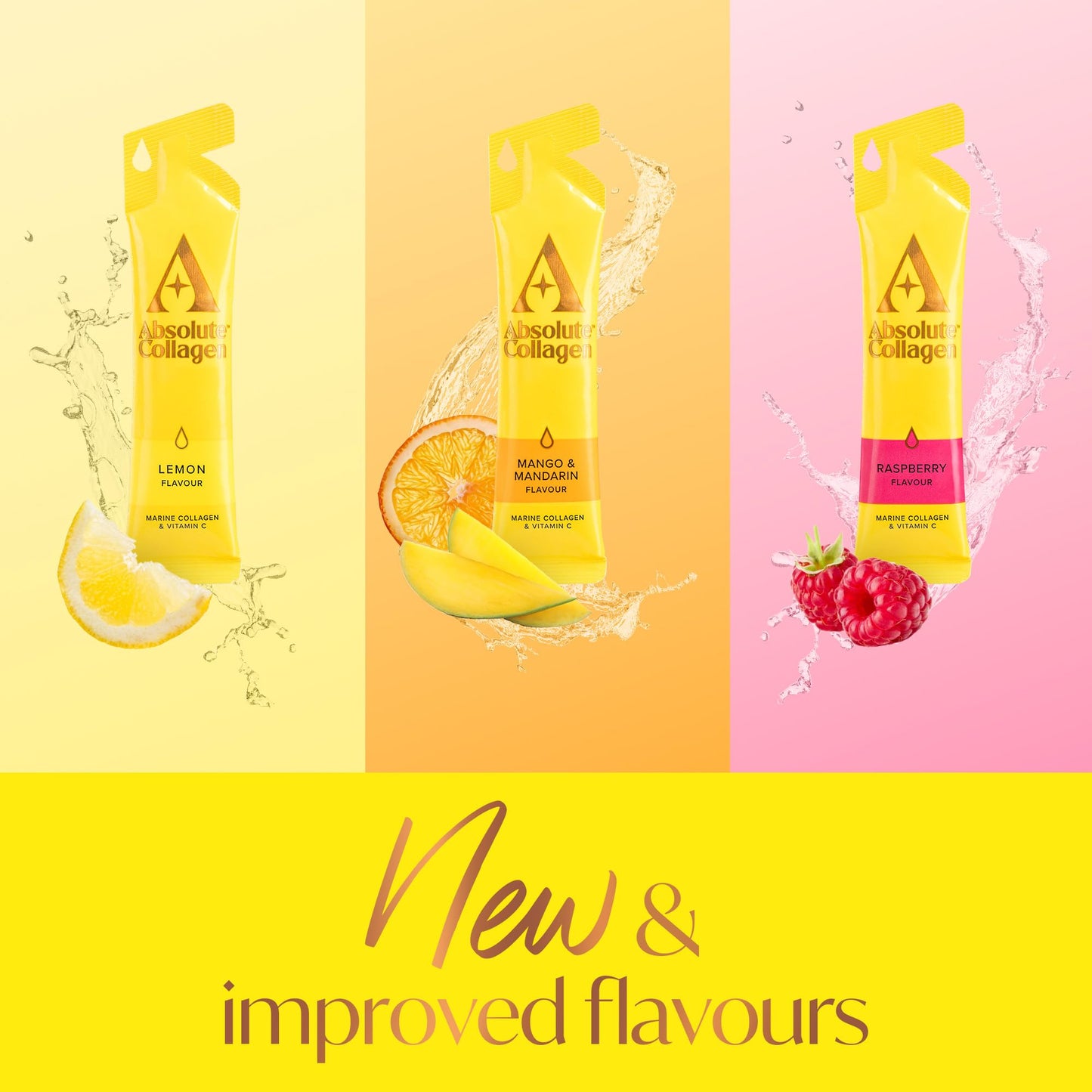 Absolute Collagen Marine Liquid Collagen Supplement for Women - 8000mg Collagen in Each Sachet - New Raspberry Flavour - 14 Sachets per Box