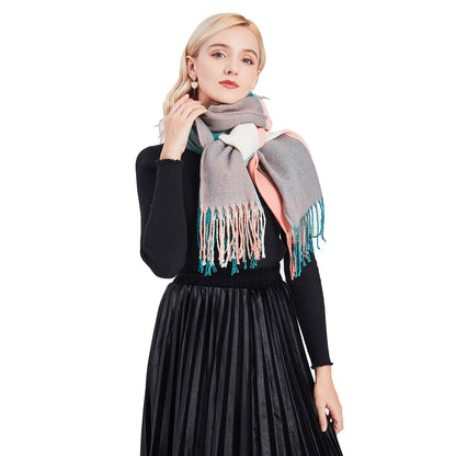 Miss Lulu Women Scarf Winter Long Soft Warm Tartan Check Wrap Wool Spinning Tassel Shawl Stole Scarves Ladies