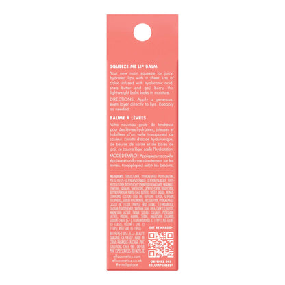 e.l.f. Squeeze Me Lip Balm, Moisturising Lip Balm For A Sheer Tint Of Colour, Infused With Hyaluronic Acid, Vegan & Cruelty-free, Strawberry