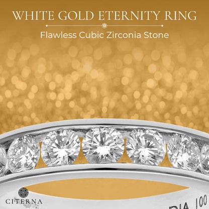 Citerna White Gold Ring - Premium Quality Gold Eternity Engagement Rings Embellished with Cubic Zirconia - Stunning and Durable Gold Rings for Women - Branded Box Included
