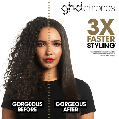ghd Chronos Professional Styler, Black - Our Best Hair Straightener, One Stroke High-Definition Results That Last 24hrs, 3X More Breakage Protection, 2X Less frizz, 20 sec Heat up, 10 min Sleep Mode