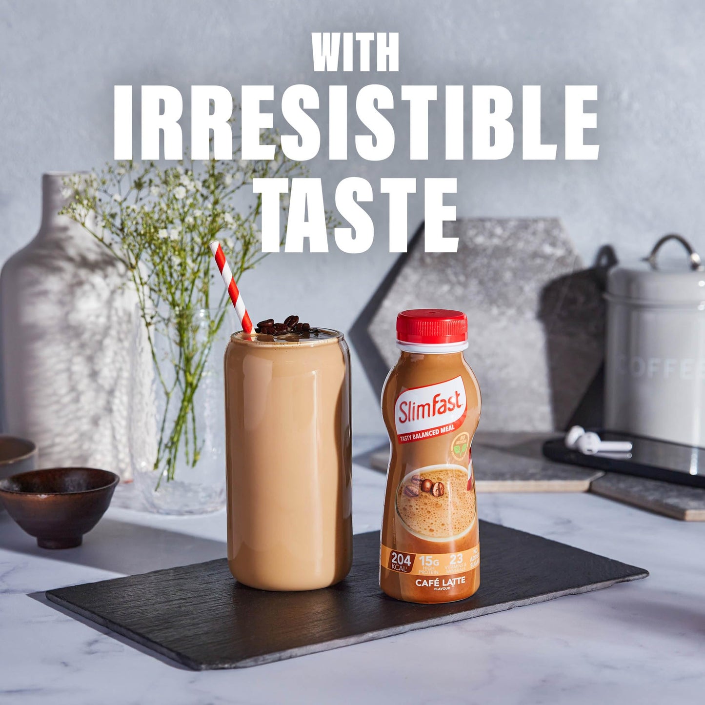 SlimFast Ready To Drink Cafe Latte Shake, 6 x 325ml