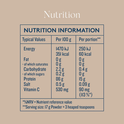 Dose & Co Beauty Collagen with Hyaluronic Acid and Vitamin C, Unflavoured - 255g Powder Supplement