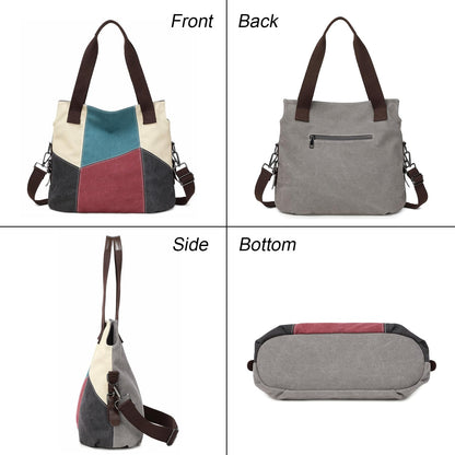 SIVENKE Women's Canvas Handbag, Casual Shoulder Bag, Retro Canvas Hobo Bag, Shopper Bag, red, Casual, retro