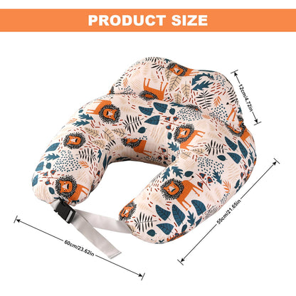 Nursing Pillow for Breastfeeding: 100% Cotton Infant Feeding Pillow Multifunctional Pregnancy Feeding Pillows for Mom Ergonomic Support U Shaped Nursing Maternity Pregnancy Gift (Cartoon Lion)