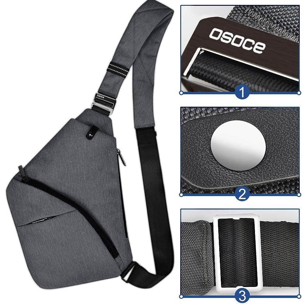 OSOCE Anti-Theft Casual Shoulder Backpack Sling Chest Crossbody Waterproof Bag Hiking Travel for Men Women Cover Pack Rucksack Bicycle Sport