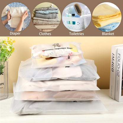 20 Pcs Baby Hospital Maternity Organiser Bags, 38 * 28cm Reusable Plastic Ziplock Hospital Bags Maternity Essentials Travel Clothes Storage Bags for Mum to Be, Newborn Baby