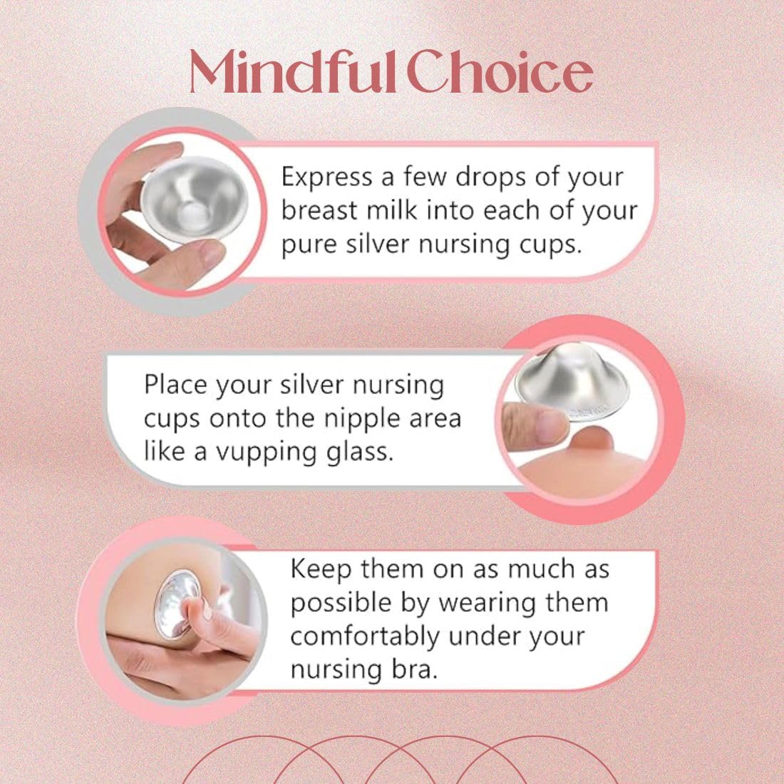 BABYHIG The Orginal Silver Nursing Cups – Silver Nipple Shields for Breastfeeding - Nipple Guards Protector for Breastfeeding - Nipple Shields for Nursing Newborn – Nickel Free – 925 Silver