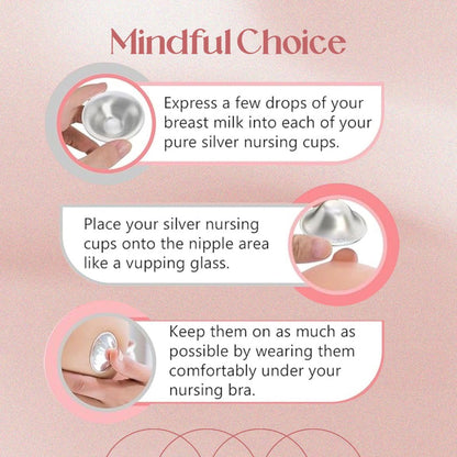 BABYHIG The Orginal Silver Nursing Cups – Silver Nipple Shields for Breastfeeding - Nipple Guards Protector for Breastfeeding - Nipple Shields for Nursing Newborn – Nickel Free – 925 Silver