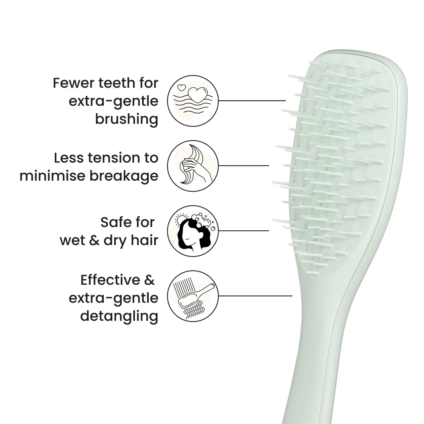 Tangle Teezer Extra Gentle Ultimate Detangler Hairbrush, Less Tension to Minimise Breakage, Effective and Extra Gentle Detangling, Safe for Uuse on Wet and Dry Hair, for All Hair Types, Eucalyptus