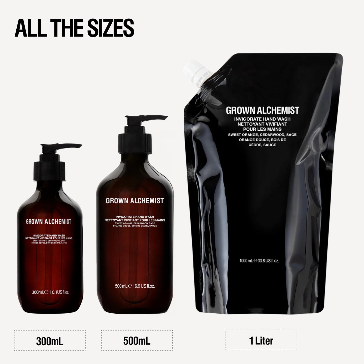Grown Alchemist Invigorate Luxury Hand Wash - Orange, Cedarwood, Sage, Organic Hand Soap - Natural Vegan Bioactive Botanicals for Sensitive Skin, Moisturising, Hydrating - Liquid Gel Handwash 300 ml