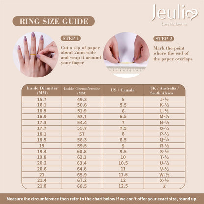 Jeulia 925 Sterling Silver Rings Milgrain Round Cut Women's Band Anniversary Promise Rings with Jewelry Box for Her Women ladiess (K-1/2) (Silver, Q-½)