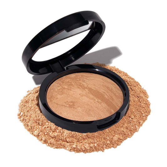 LAURA GELLER NEW YORK Award-Winning Baked Balance-n-Brighten Colour Correcting Powder Foundation - Golden Medium - Buildable Light to Medium Coverage - Demi-Matte Natural Finish