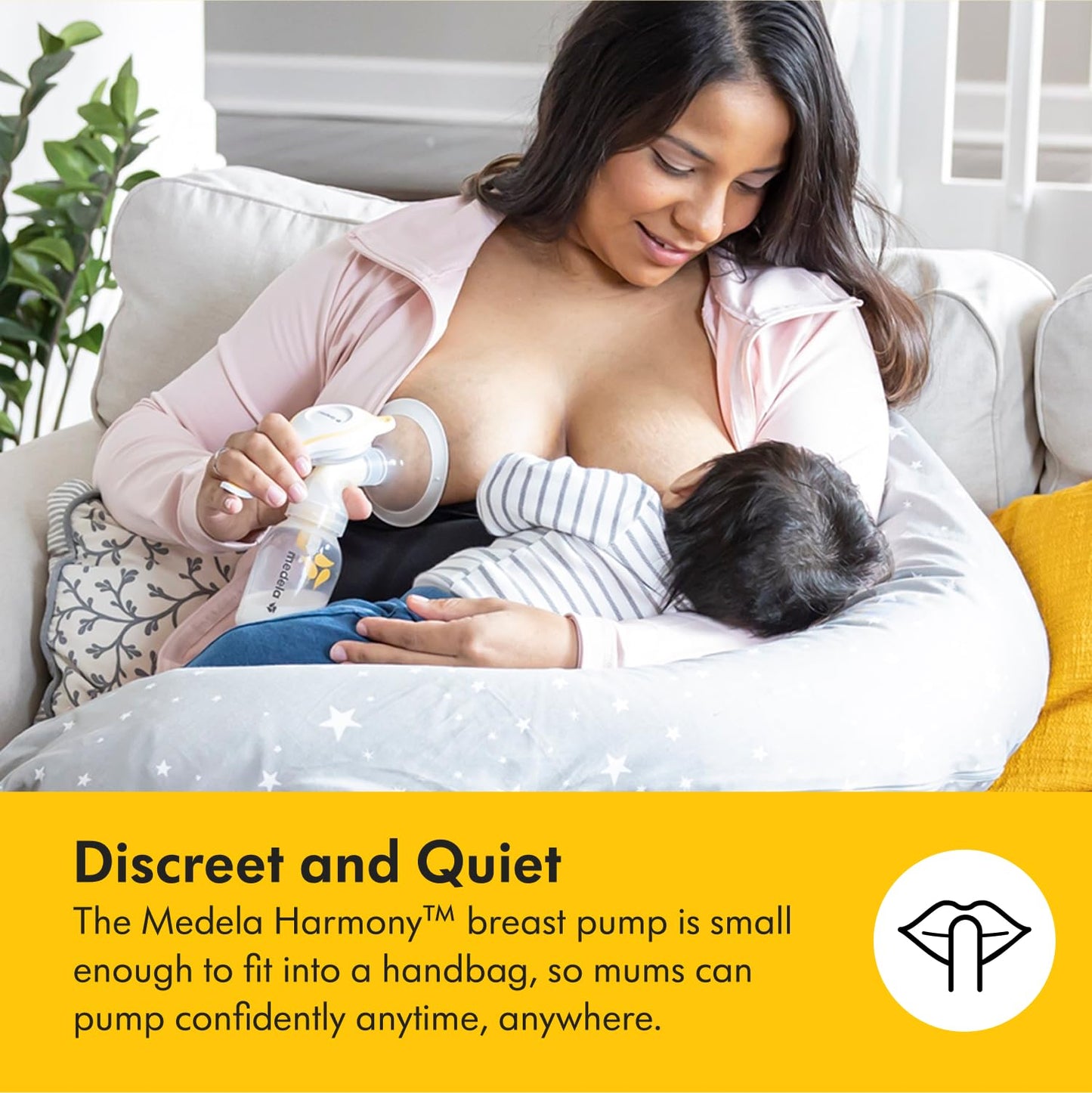Medela Harmony Manual Breast Pump, Compact Swiss Design with PersonaFit Flex Shields and Medela's 2-Phase Expression Technology
