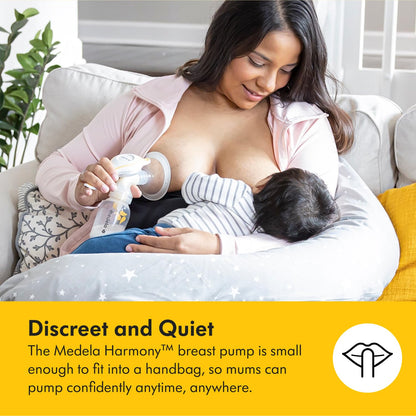 Medela Harmony Manual Breast Pump, Compact Swiss Design with PersonaFit Flex Shields and Medela's 2-Phase Expression Technology