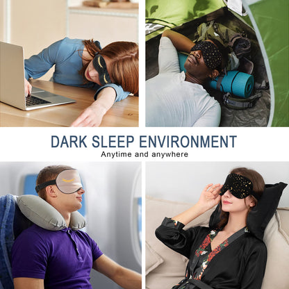 townssilk 100% Silk Sleep mask with Adjustable Strap,Comfortable and Super Soft Eye mask Ultimate Sleeping aid,blindford Golden Moon