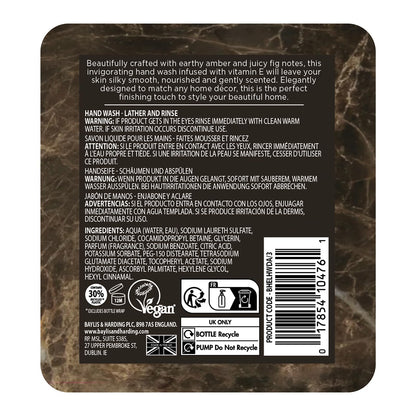 Baylis & Harding Dark Amber & Fig Elements Hand Wash, 500 ml (Pack of 3) - Vegan Friendly