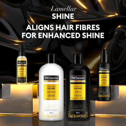 TRESemme Lamellar Shine Hair Care Bundle Shampoo (680 ml), Conditioner (680 ml), Oil (75 ml) & Serum (200 ml) with patented Lamellar Technology for an ultra-glossy salon finish