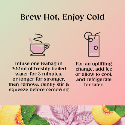 Twinings Superblends Menopause Cool Moments Peach Herbal Tea infusion with Lemon Balm, Honey Blush & Vitamin B6, 20 Biodegradable Bags