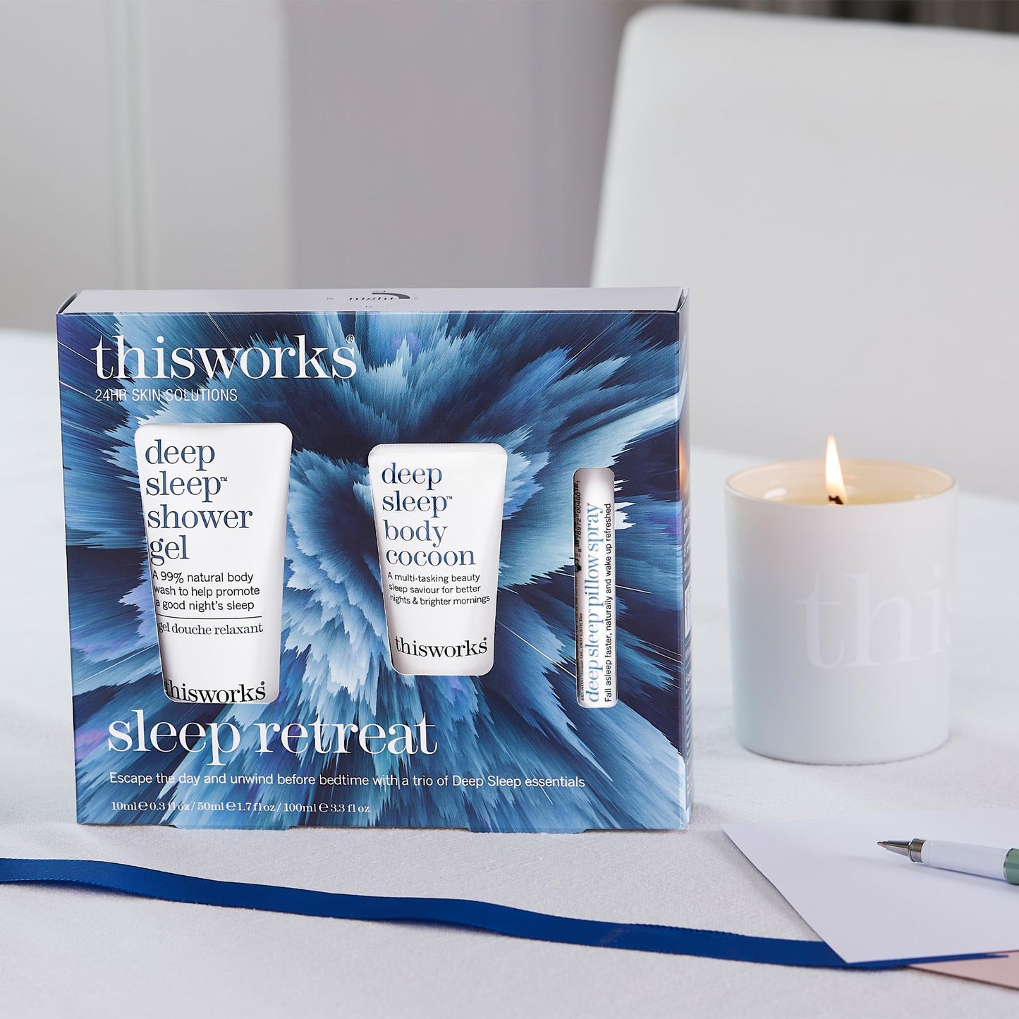 This Works Sleep Retreat Gift Set - Travel Size Kit with Deep Sleep Pillow Spray and Shower Gel - Includes Deep Sleep Body Cocoon Body Lotion Infused with Lavender, Camomile and Vetivert to Aid Sleep