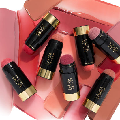 LAURA GELLER NEW YORK Serum Blush Tint (Practical Pink) - Hydrating, Long-Lasting Liquid Blush with Hyaluronic Acid for Plump, Rejuvenated Cheeks and a Natural Finish