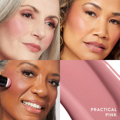 LAURA GELLER NEW YORK Serum Blush Tint (Practical Pink) - Hydrating, Long-Lasting Liquid Blush with Hyaluronic Acid for Plump, Rejuvenated Cheeks and a Natural Finish