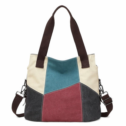 SIVENKE Women's Canvas Handbag, Casual Shoulder Bag, Retro Canvas Hobo Bag, Shopper Bag, red, Casual, retro