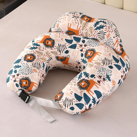 Nursing Pillow for Breastfeeding: 100% Cotton Infant Feeding Pillow Multifunctional Pregnancy Feeding Pillows for Mom Ergonomic Support U Shaped Nursing Maternity Pregnancy Gift (Cartoon Lion)